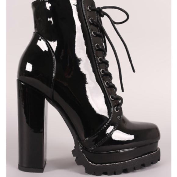 LAST Siren | Patent Leather Lug Sole Booties - Picture 5 of 8